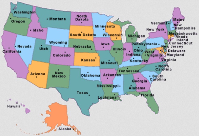 peta negara amerika serikat